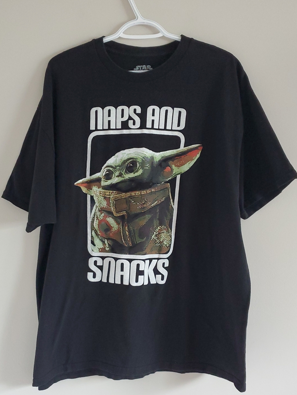 Star Wars Mad Engine Black Grogu 'Naps and Snacks' Graphic Tee Sz 2X Cotton